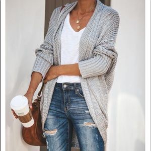 VICI grey cardigan.